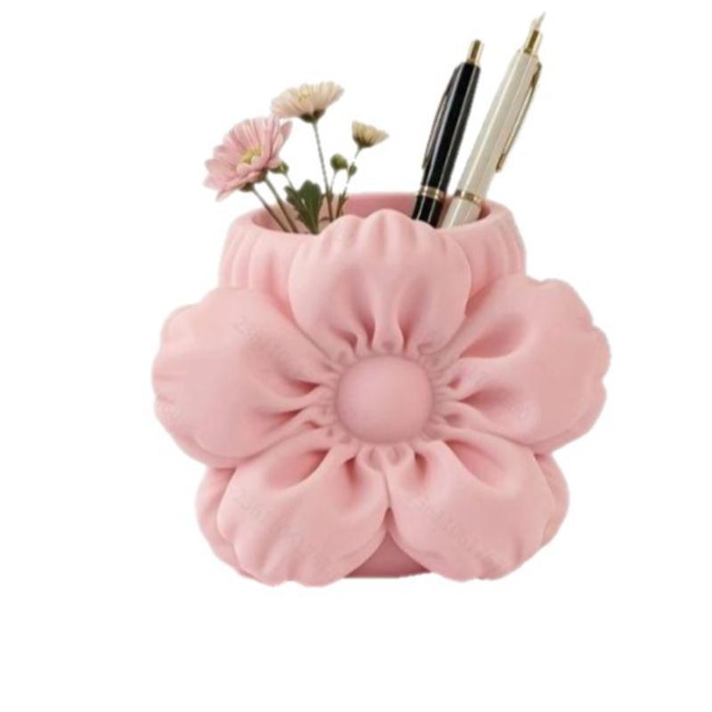 Eco Friendly 3D Printed Silk Flower Makeup Brush Holder Stylish Vanity Storage for Cosmetic Brushes Lipsticks