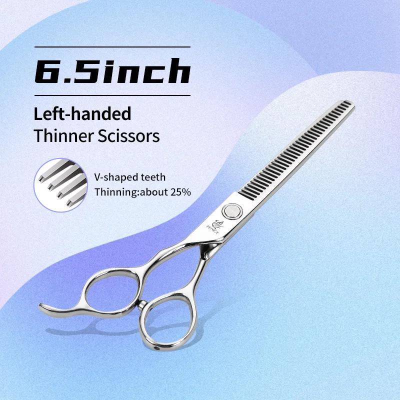 Fenice Left-handed Professional Pet Grooming Scissors Set JP440C Dog Cat Hair Cutting Thinning Curved Chunker Shears Kit