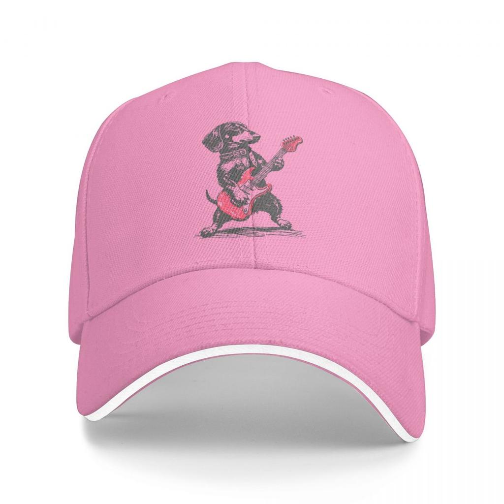 Baseballkappen Vintage Dackel Weenie spielt Gitarre Grafik Herren Damen Sport Sommerhüte