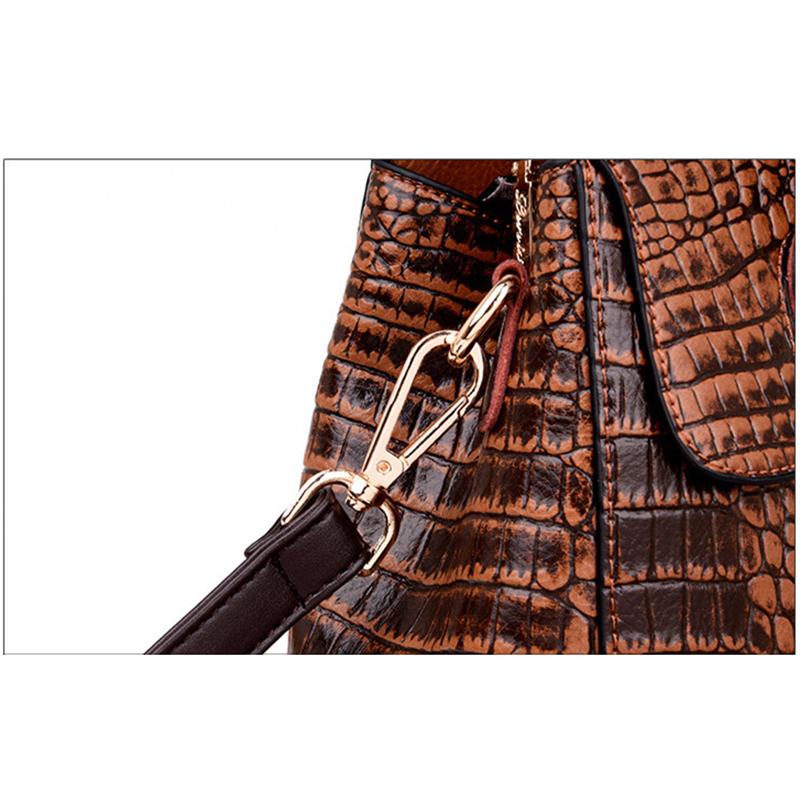 Women Handbag PU Leather Shoulder Bags Women Crocodile Luxury Handbags Women Bags Designer Crossbody Bags Female Retro Tote Handbags