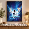 Lionel Messi Custom Name Text 5D Diamond Painting Kit DIY Full Drill Diamond Art Decoration