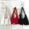 Miniature crossbody bag, large capacity, floral pleated shoulder bag, Korean style, relaxed tote bag, fashionable women's crossbody bag.