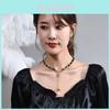 Elegant Korean Style Y Shaped Pearl Necklace For Women Vintage Woven Fashion Accessory