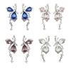 Luxury Alloy Rhinestone Butterfly Nail Decorations with Pearls