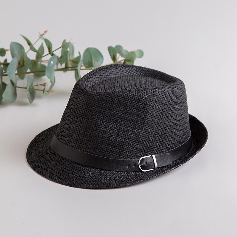 Custom Logo Silk Screen Printed Flax Fedora Hat Unisex Adjustable British Vintage Jazz Cap Beach Travel Sun Hat OEM