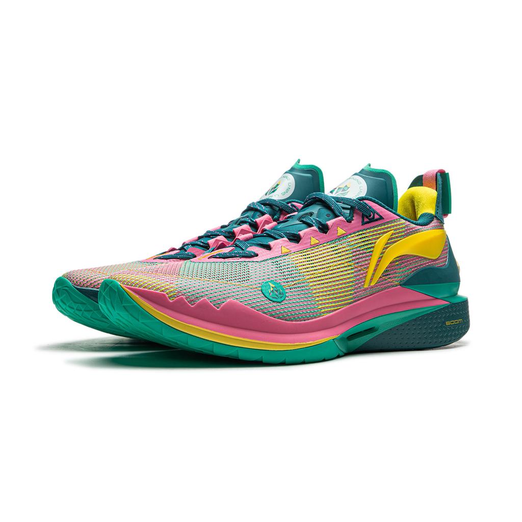 New LiNing JB2 Cushioning Anti Slip Wear Resistant Breathability Low Top Basketball Shoes Men's Green Pink ABAT081-58