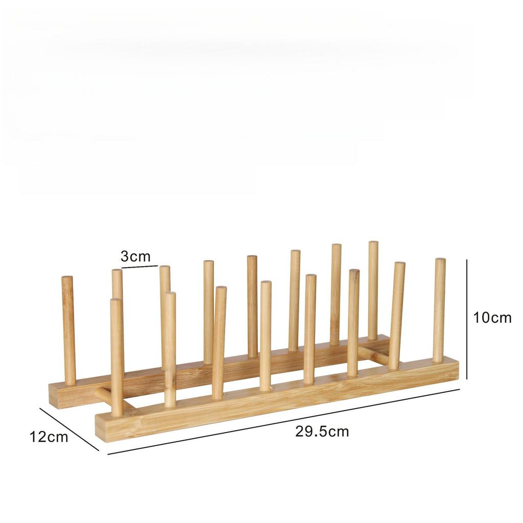 Kitchen Storage Rack Bamboo Anti-skid Plate Pot Lid Dish Bowl Drying Holder Organization Cutting Board Drainage Stand