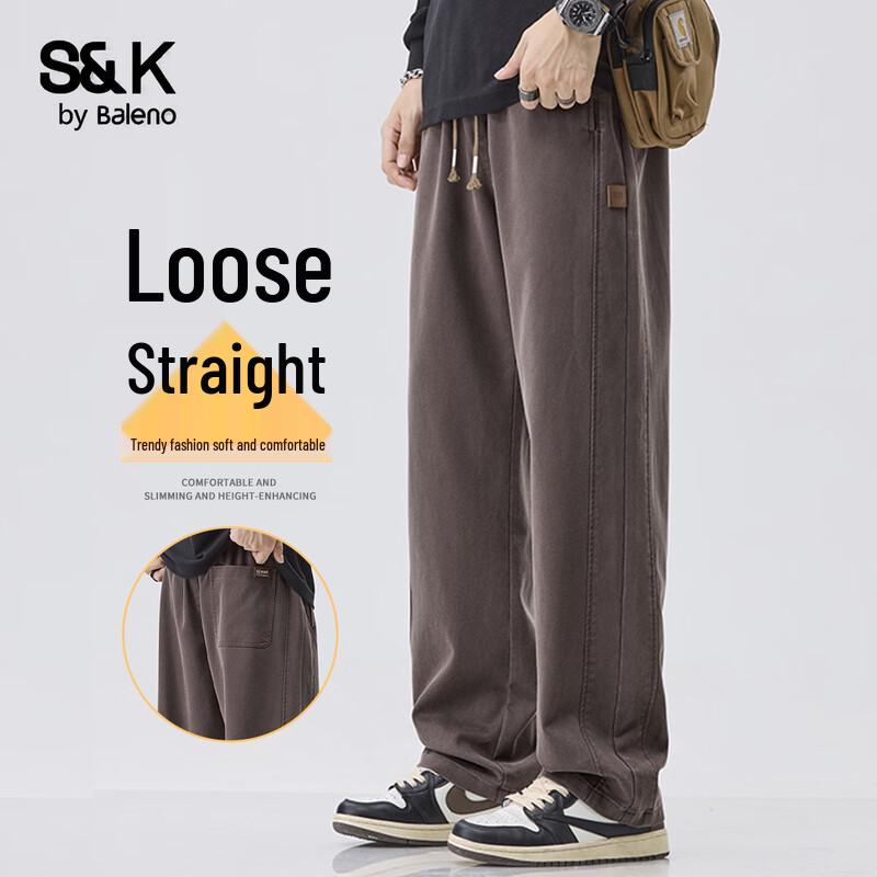 Baleno Men's S&K Loose Straight Leg Casual Pants