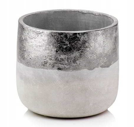 Decorative concrete flowerpot 12x13 cm silver