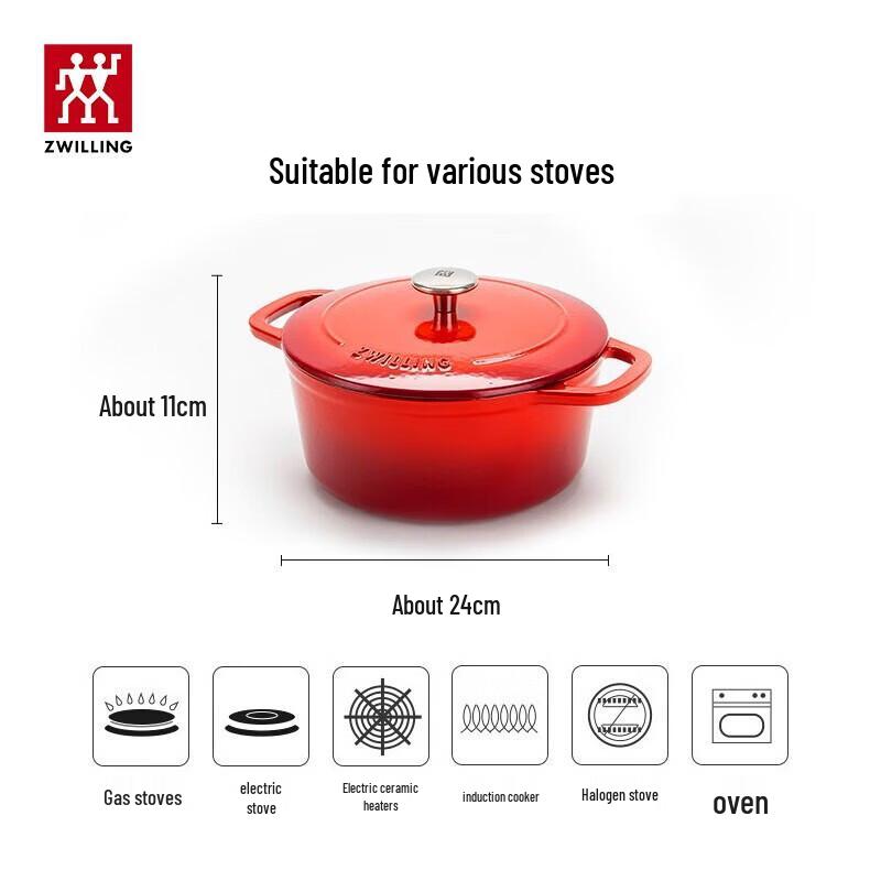 ZWILLING Enamel Cast Iron Round Stew Pot