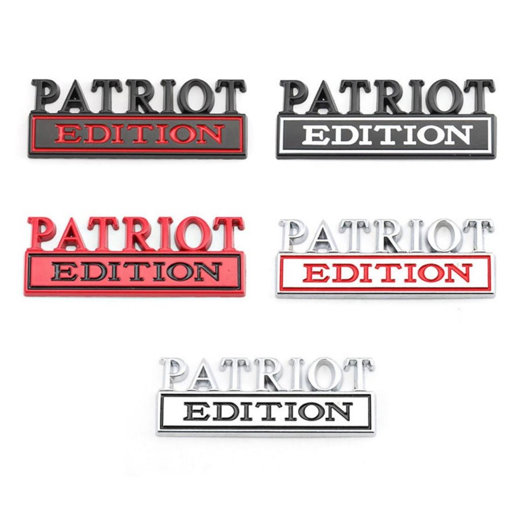 1Pc 3D Metal Patriot Edition Logo Car Front Grille Badge Side Fender Rear Trunk Emblem Sticker Decal
