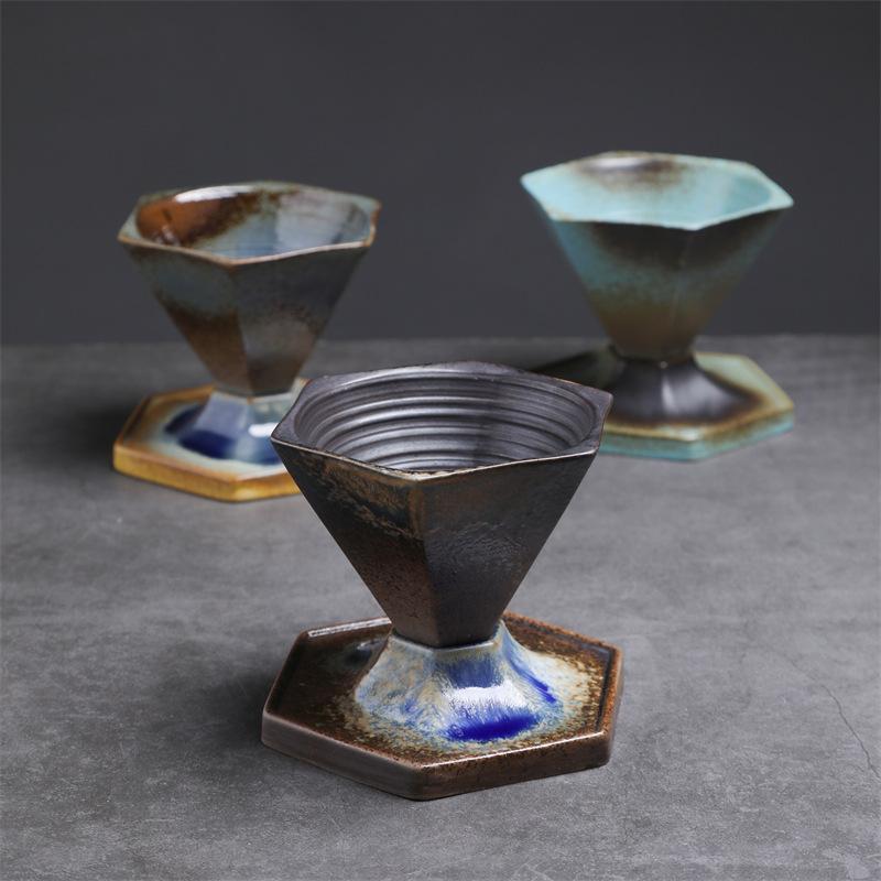 Creative Ceramic Cup Simple Latte Water Cup Light Luxury Cup Retro Diamond Coffee Cup