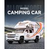 1/32 Chevrolet Silverado Pickup RV Recreational Vehicles Car Model Diecast Camper Van Motorhome Touring Car Model Sound Light Kid Toy Gift