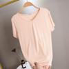 Damen V-Ausschnitt Kurzarm T-Shirt Lockerer Schnitt Pendler Freizeit Oberteil Einfarbige Modal Knitterfest Basis Layering T-Shirt Für Frühling Sommer Tägliche Kleidung
