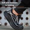 Non-slip Light Safety Shoes with Rotary Button Breathable Work Shoes Men Industrial Construction Comfortable Safety Toe Sneakers