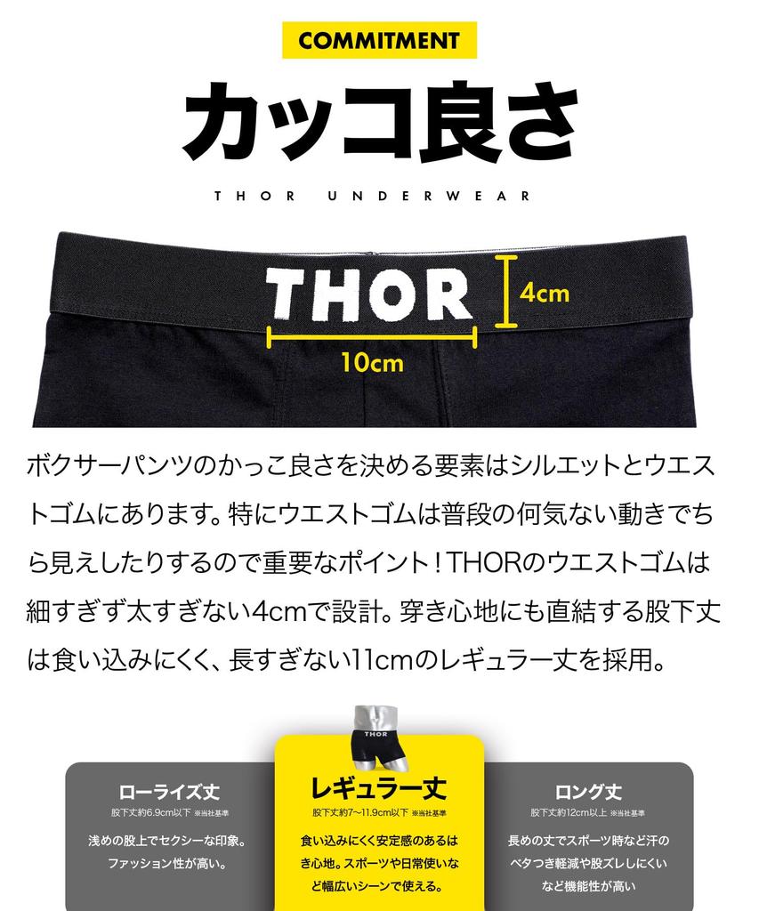 Thor Boxer Shorts for Size Black [Fieks] Men, Underwear, Stylish, Cool, L, (Front Closure)