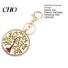 Colorful Keychain Pendant Rhinestones Inlaid Tree of Life Design Decorative Enamel Craftsmanship Key Chain with Anti-Oxidation Lobster Clasp Backpacks