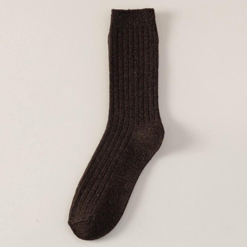 Double Needle Vintage Color Wool Socks Season Socks Men'S Medium Socks Thickened Warm And Sweat-Absorbing Men'S Stack Socks