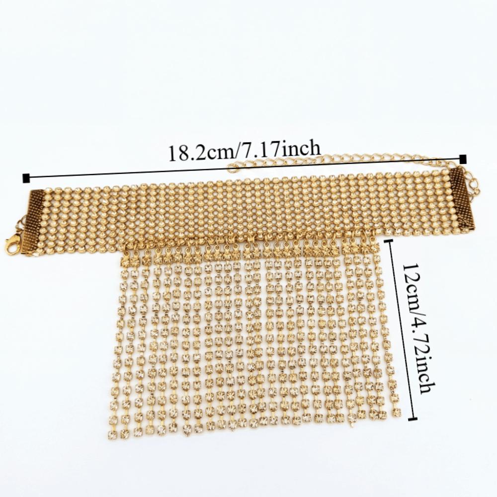 Shining Rhinestone Tassel Anklet Adjustable Foot Chain Jewelry  High Heel Shoes