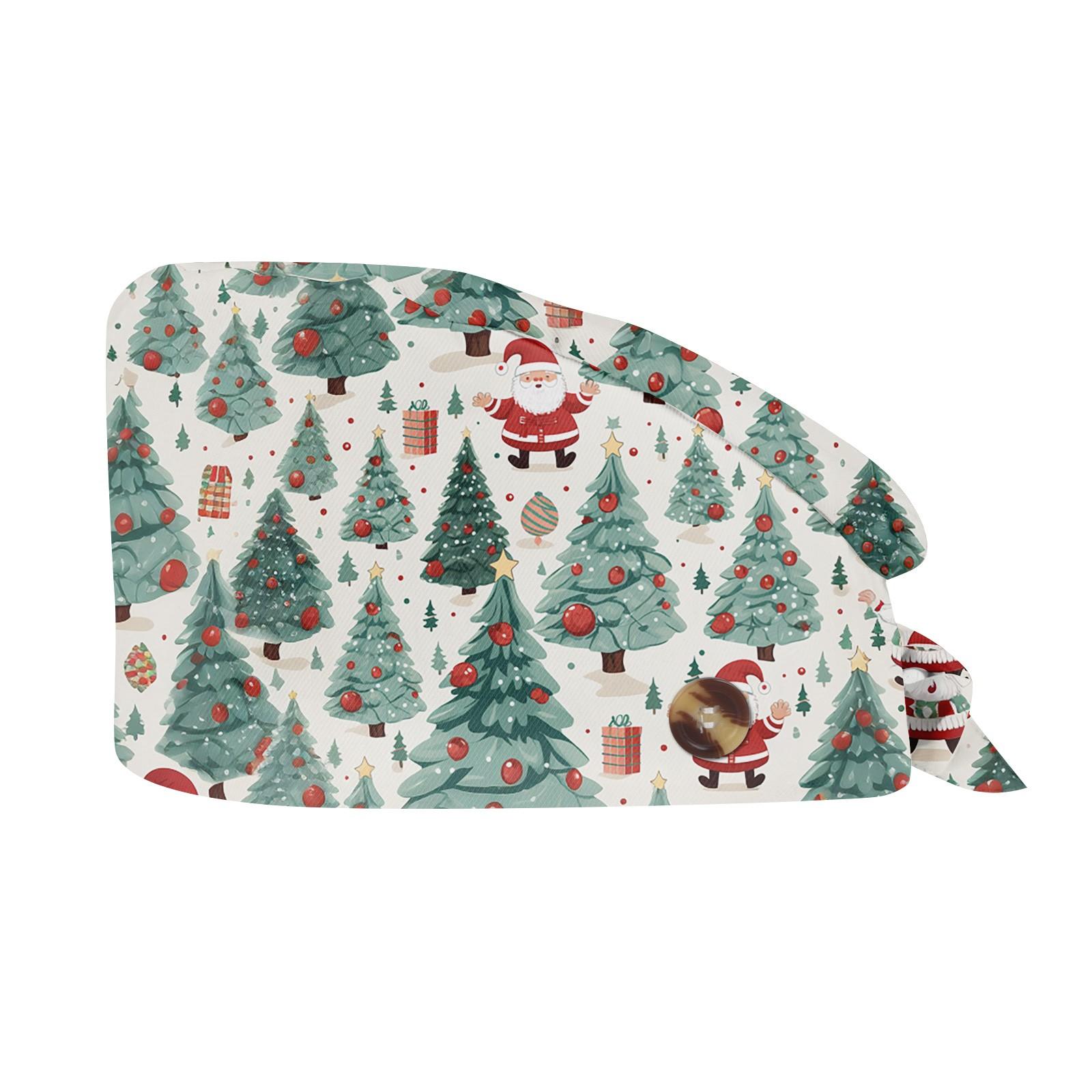 

Модний робочий капелюх із різдвяним принтом. Повсякденний капелюх із сумкою One Size зелений