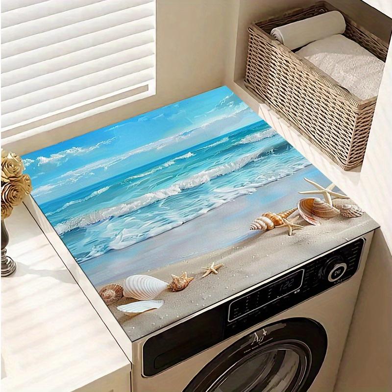 

1 шт. Резиновый коврик для сушки с пляжным принтом для кофейни, ресторана, кухни, ковер, коврик для стола, посуда, прочный диатомовый ил, коврик для стола, коврик для питомца, кофейная посуда 40*50