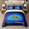 Custom Bedding Set Newcastle United FC Pattern, Print Name Text 1 Duvet Cover Plus 2 Pillowcases Home Textile