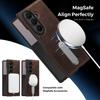 For Samsung Galaxy Z Fold 7 3 4 5 6 Z FliP 3 4 5 6 7 Folding Leather Phone Case 360 Rotating Stand Magnetic Magsafe Charging Stitching Leather Cover