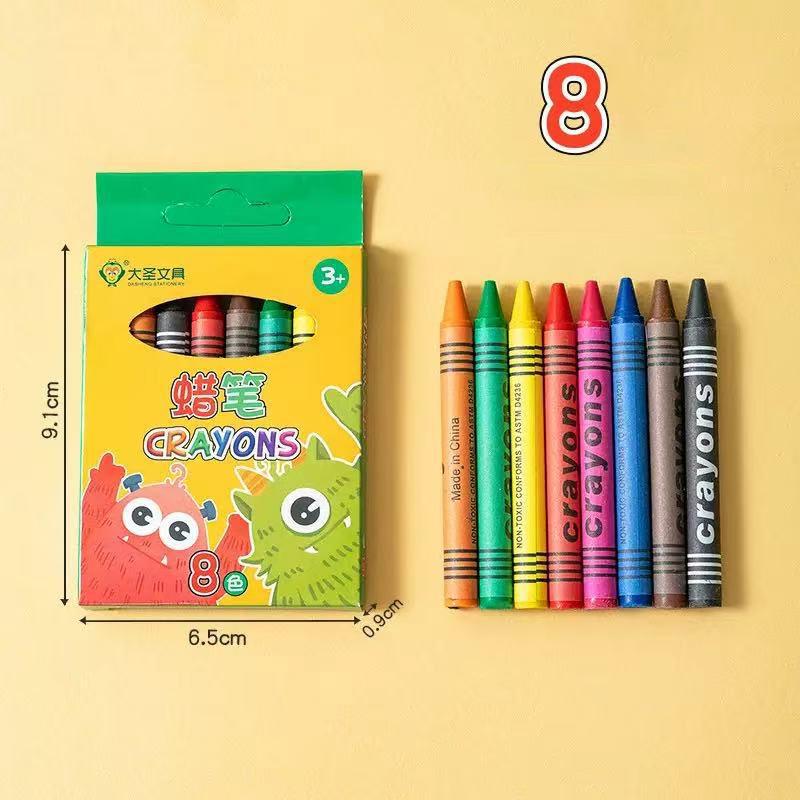8/12/24Colors Wax Crayon Do not Dirty Hands Washable Crayons Drawing Painting Crayon Sticks Colored Wax Crayons Art Supply