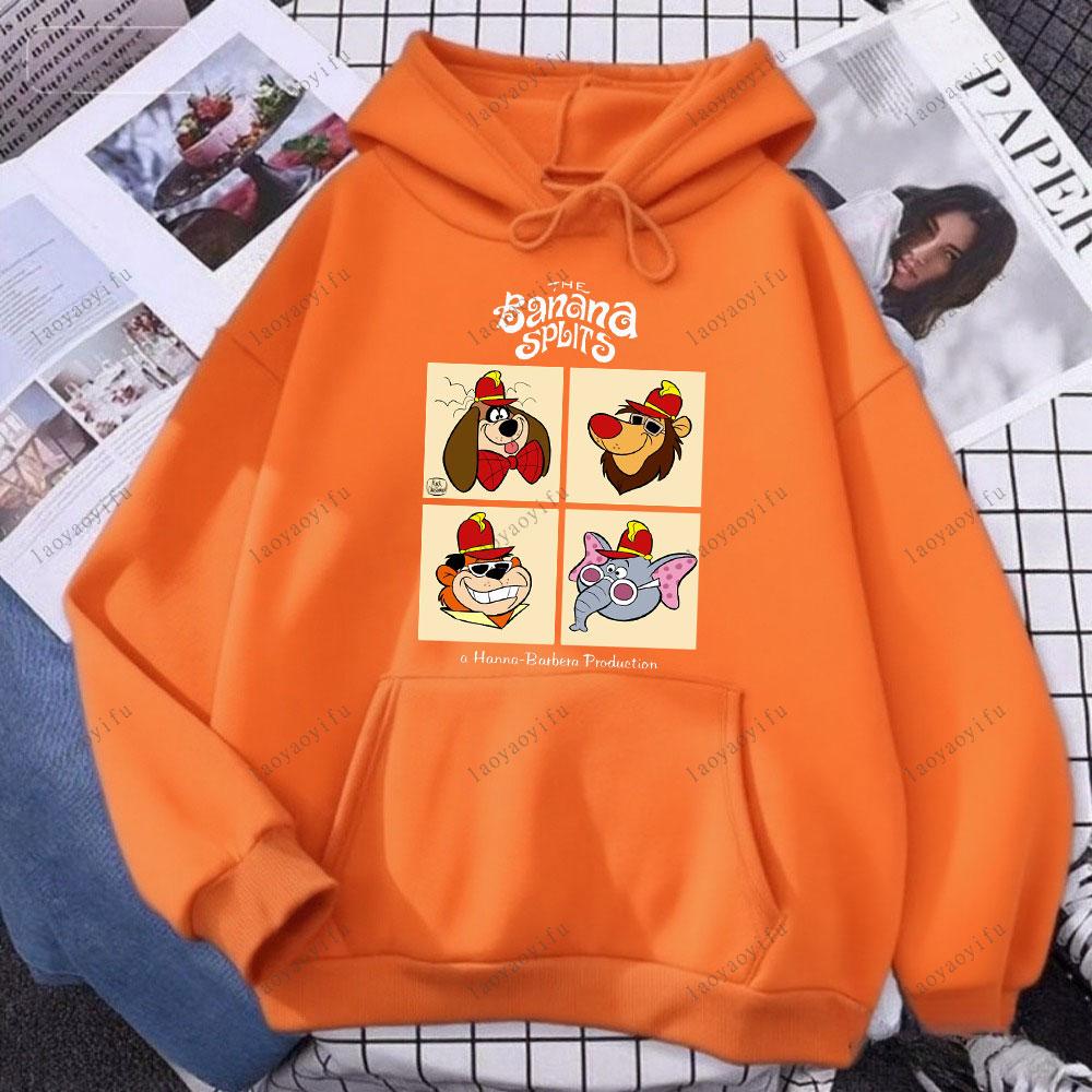 The Banana Splits TV Show Memorabilia Hoodie Unisex Retro Cartoon Classic Print Casual Daily Wear Long Sleeve Spring Sweatshirt