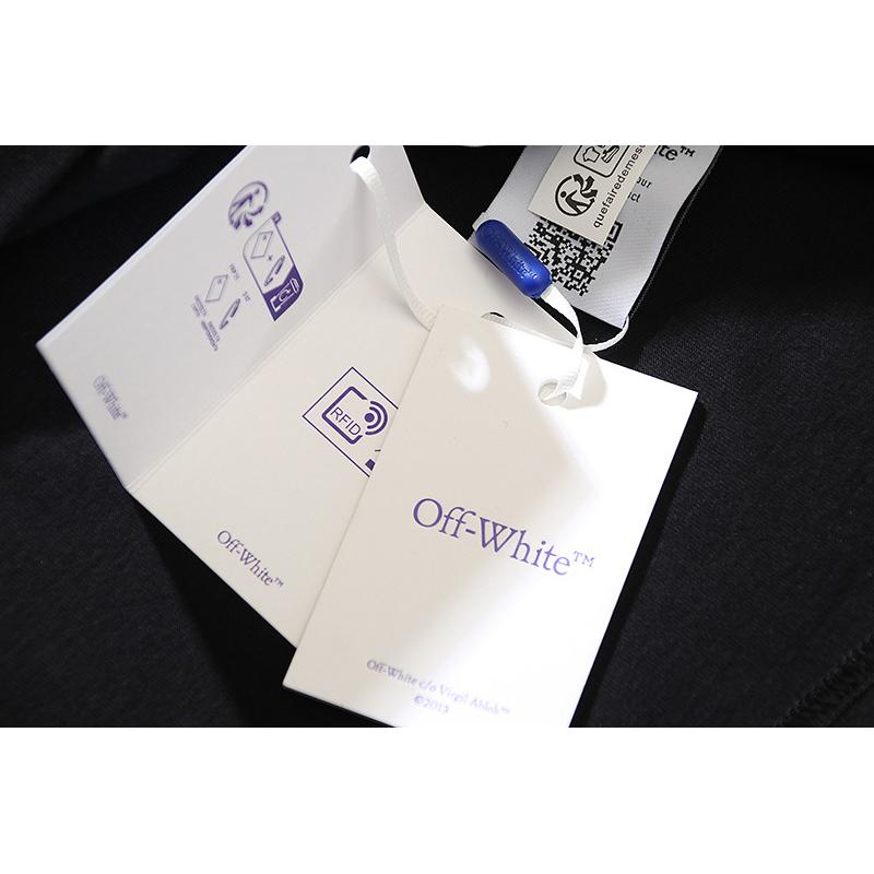 Off-White 2025 Primăvară/Vară Nou Tricouri cu Mânecă Scurtă cu Glugă și Gât Rotund pentru Bărbați și Femei cu Model Imprimat Săgeată Litere OW