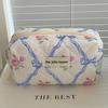 Vintage Butterfly Bow Flower Toiletry Bag With Soft Polyester Material For Daily Use