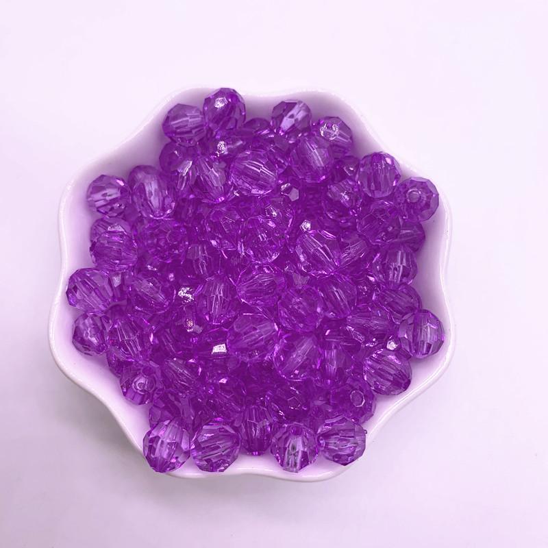 New 6/8/10mm Transparent Faceted Ball Acrylic Beads Loose Spacer Beads for Jewellery Making DIY Bracelet Accessories