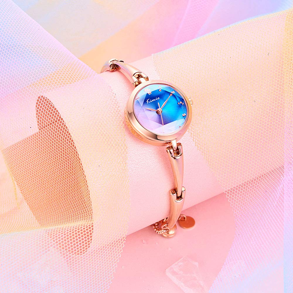 Relógio de Pulso Feminino Kimio K6406 Fofo com Visor Analógico e Detalhes em Diamante, Perfeito para o Dia a Dia (Multicolorido)