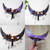 Moon Storage Shelf Wood Candlestick Support Holder Decor Ornament for Crystal Jewelry Collectible Organization