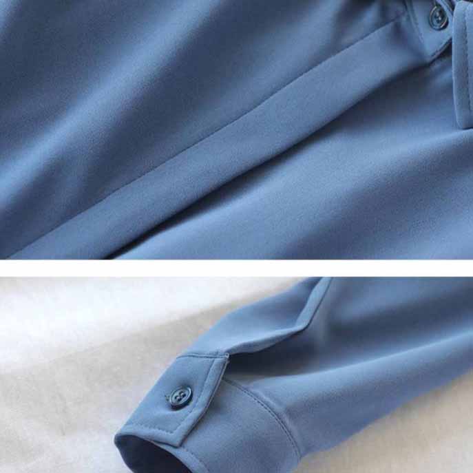Elegant Fashion Turn-down Collar Button Thin Blouses Spring Autumn Patchwork Color Women's Clothing Slim Open Stitch Shirts