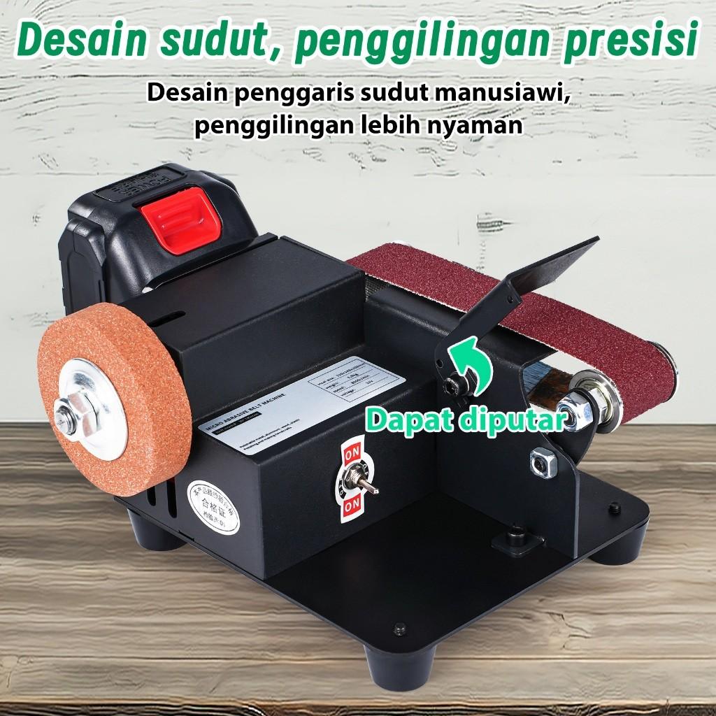 7 Speed Multifunctional Belt Sander Adjustable Vertical Belt Sanding Polishing Machine Small Desktop Grinder