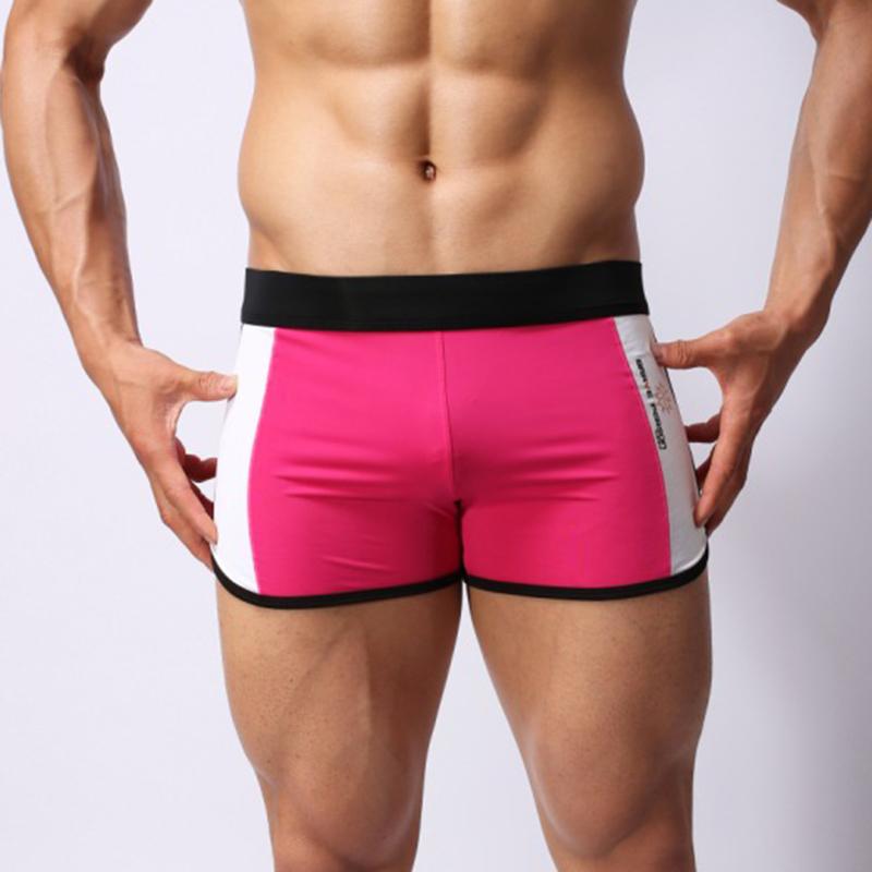 Cuecas Boxers Esportivas Masculinas Respiráveis de Cintura Baixa com Cós Contrastante e Design de Painéis Laterais Roupa Íntima Esportiva