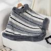 Women's Autumn and Winter Large Size Casual Cape Fur Collar Striped Knitted Shawl Sweater Jacket