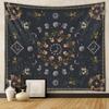 Moon Phase Floral Crystal Wall Tapestry Black Background Lunar Cycle Potted Plant Gemstone Hand Mushroom Butterfly Occult
