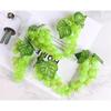 1Pcs Realistic Plastic Artificial Grapes Bunches Simulation Fake Fruit with Leaves for Vintage Home Decor Party Table Display