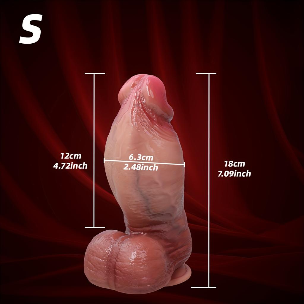 Extra Large Realistic Silicone Dildo, Soft Flexible Thick Wide Penis Toy, G-Spot & Anal Stimulator for Women Men & Couples