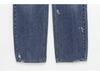 2025 Spring Women's High-Waist Ripped Denim Jeans: European & American Style