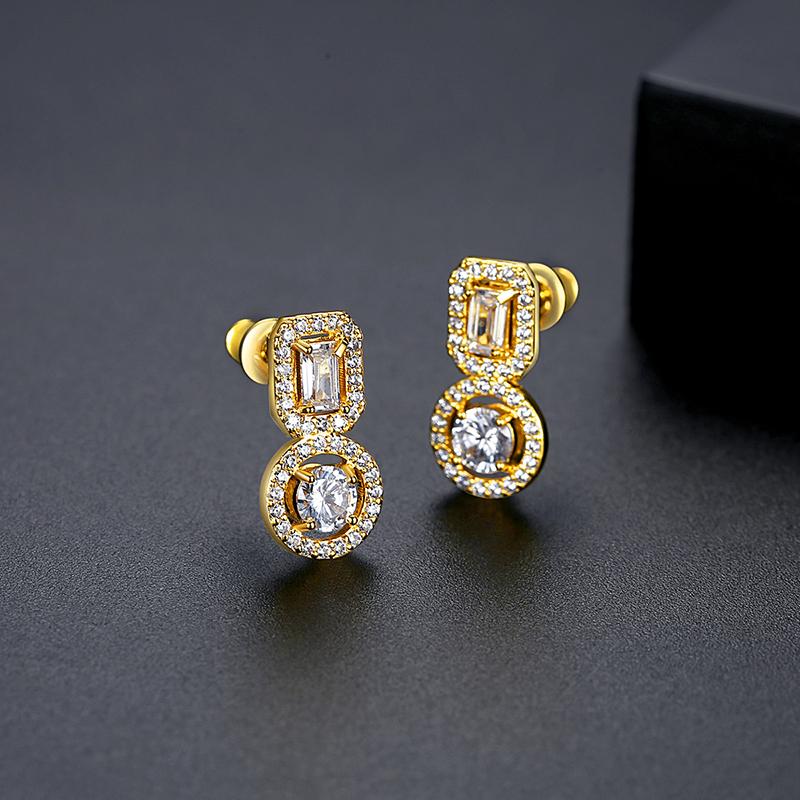 Hong Style Cross-Border Simple U-Shaped Earrings 18K Gold Plating Personalized Striped Big Circle