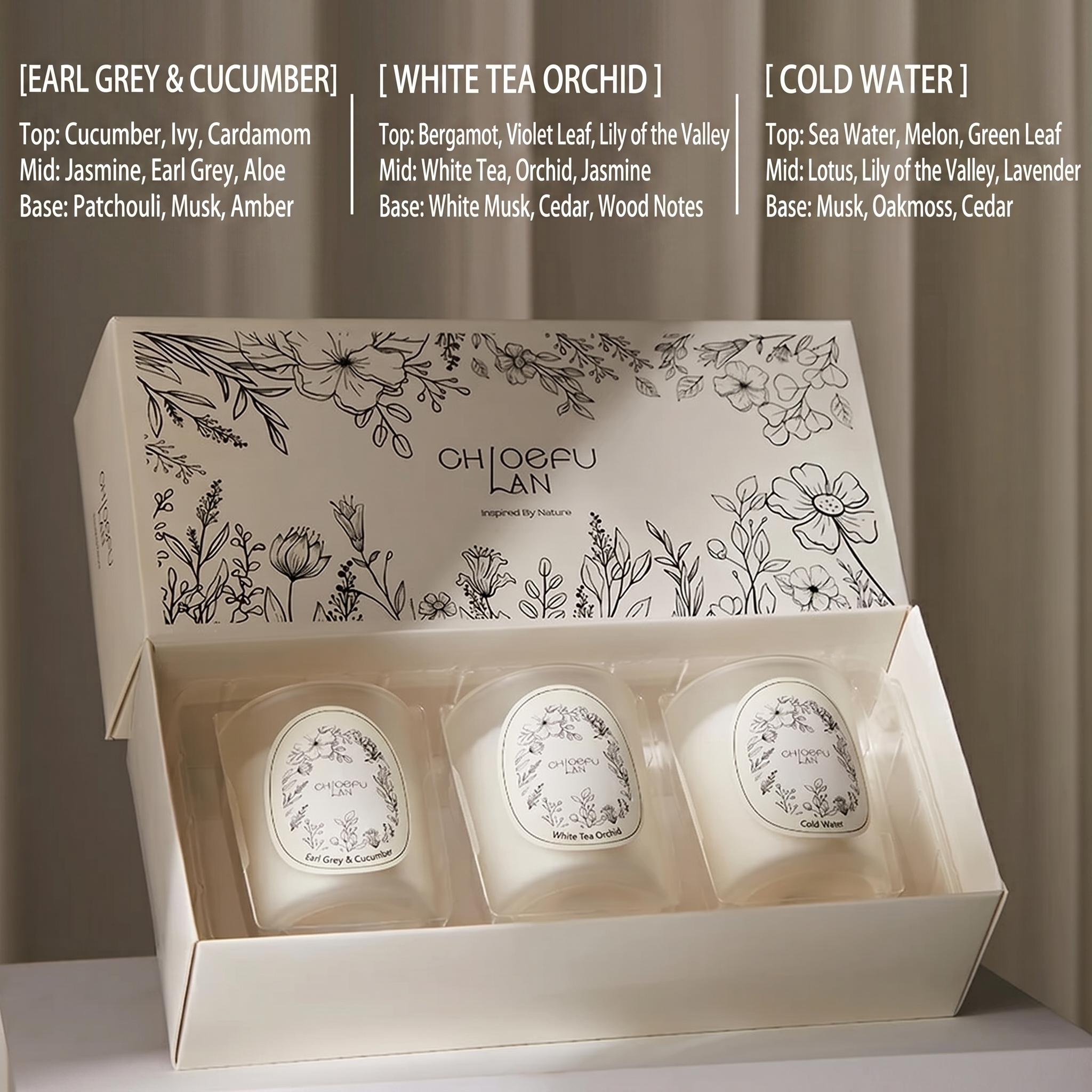 3Pcs/Box Scented Candles Set Home Scented Cup Candle Pure Natural Plant Fragrance Gifts for Birthday Women Mother s Day