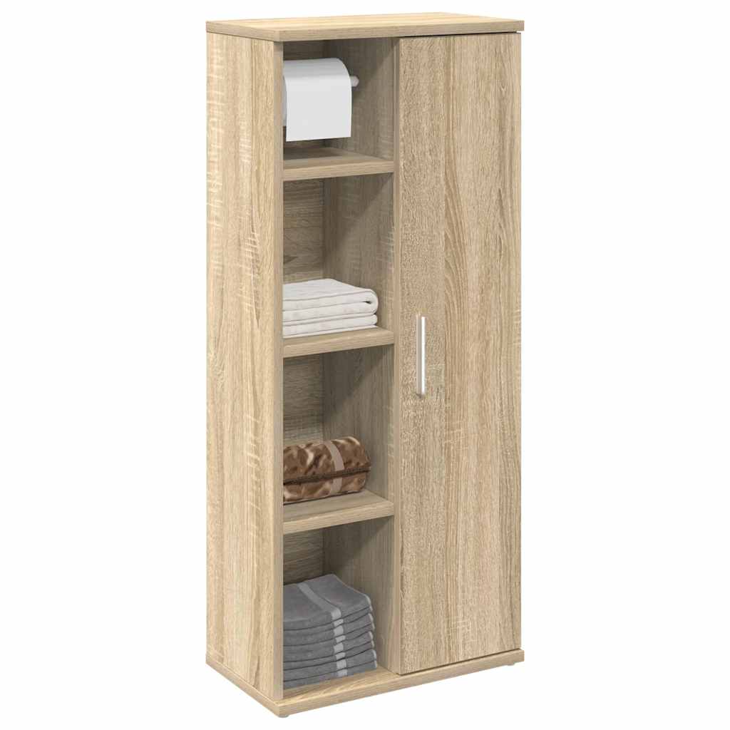 Vidaxl Szafka Łazienkowa Z Uchwyty Na Rolki Dąb Sonoma 39X22X90 Cm