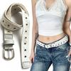 Vintage Lace Canvas Belt for Women Fashionable Metal Buckle Decorative Waistband Retro Jean Accessory Korean Trendy Design 110cm
