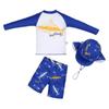 Boy's Long-Sleeve Quick-Dry Sunscreen Swimsuit - Split Design for S, M, L