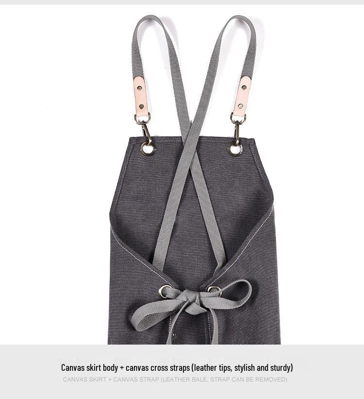 Waterproof, Oil-Proof Canvas Apron for Art, Painting, or Coffee Shop Wear-Resistant Custom Work Uniform.