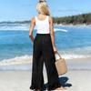 Women's Wide-leg Pants With Pockets, Comfortable Dress Pants, Women's High-waisted Business Casual Pants