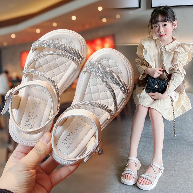 Girls' Sandals Soft-Sole Open-Toe Princess Shoes for Girls, Versatile Toddler & Youth Sandals Cute Girls Shoes